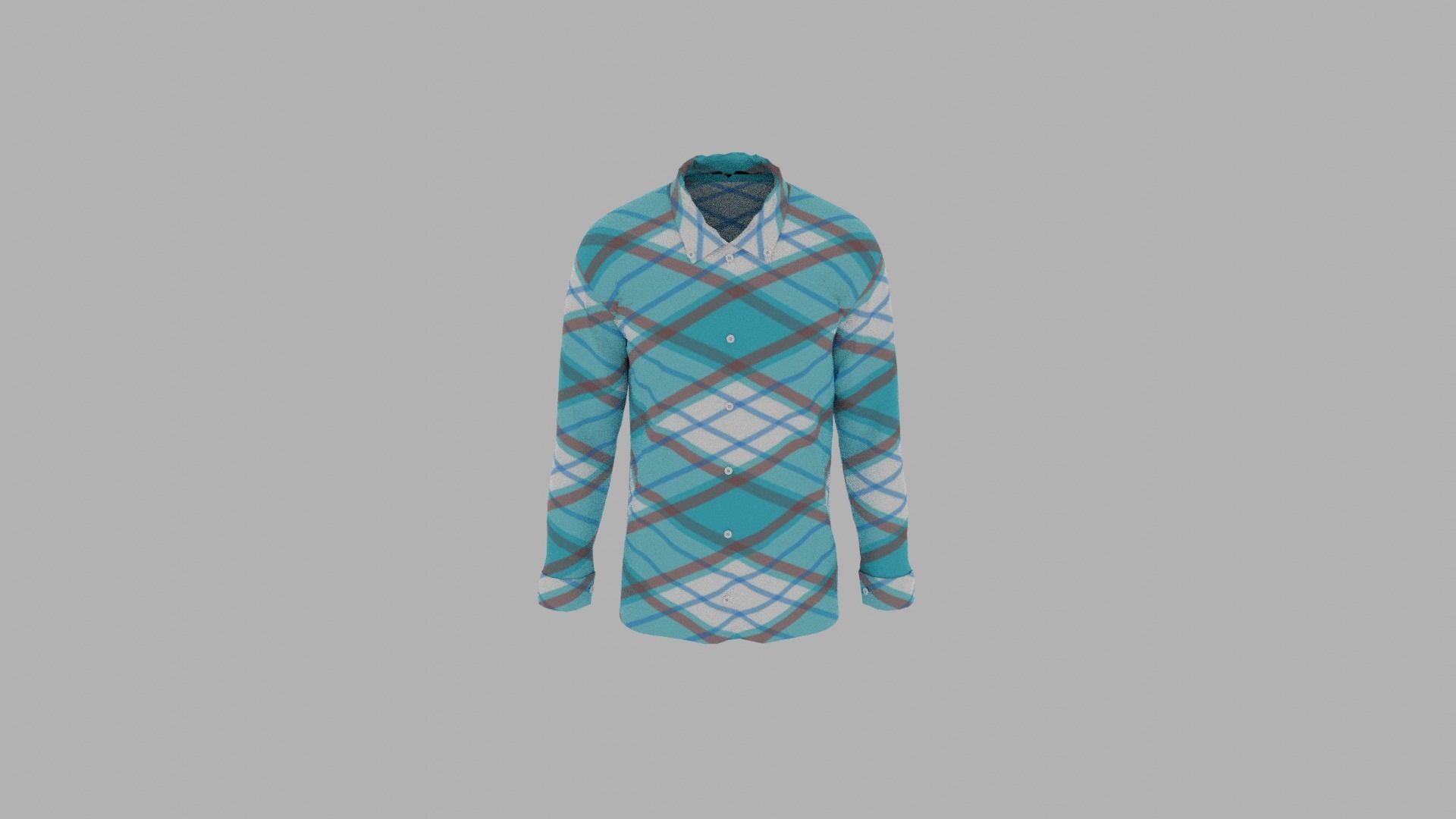 Shirt mannequin wearing plaid Low-poly 3D model_5