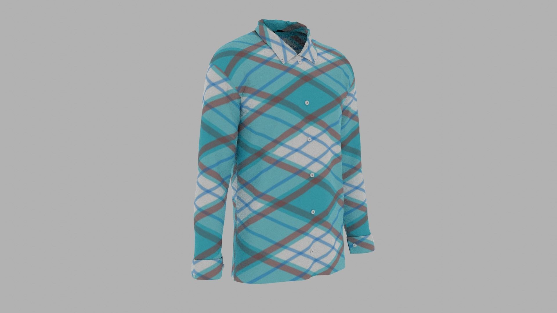 Shirt mannequin wearing plaid Low-poly 3D model_3