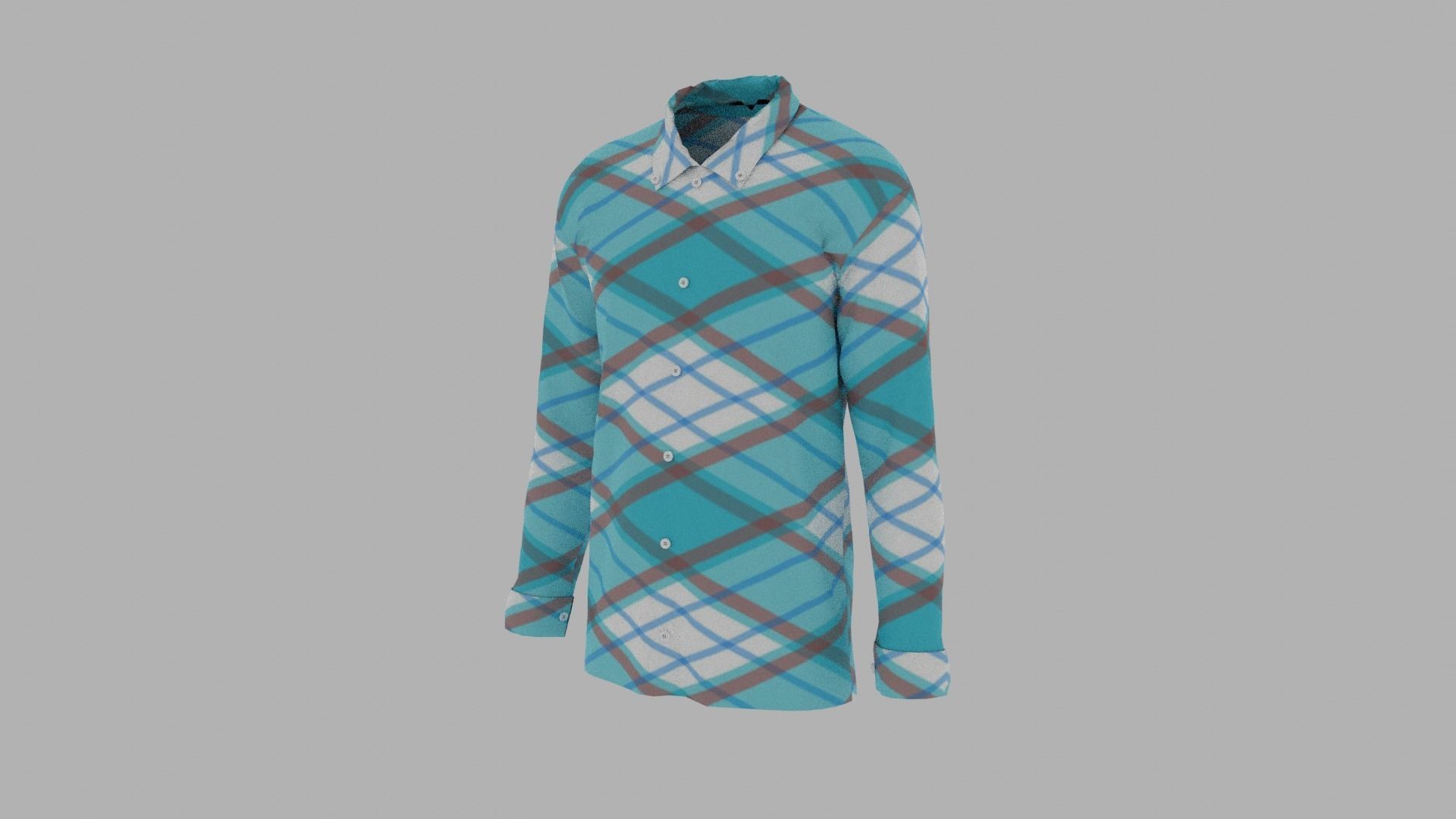 Shirt mannequin wearing plaid Low-poly 3D model_2