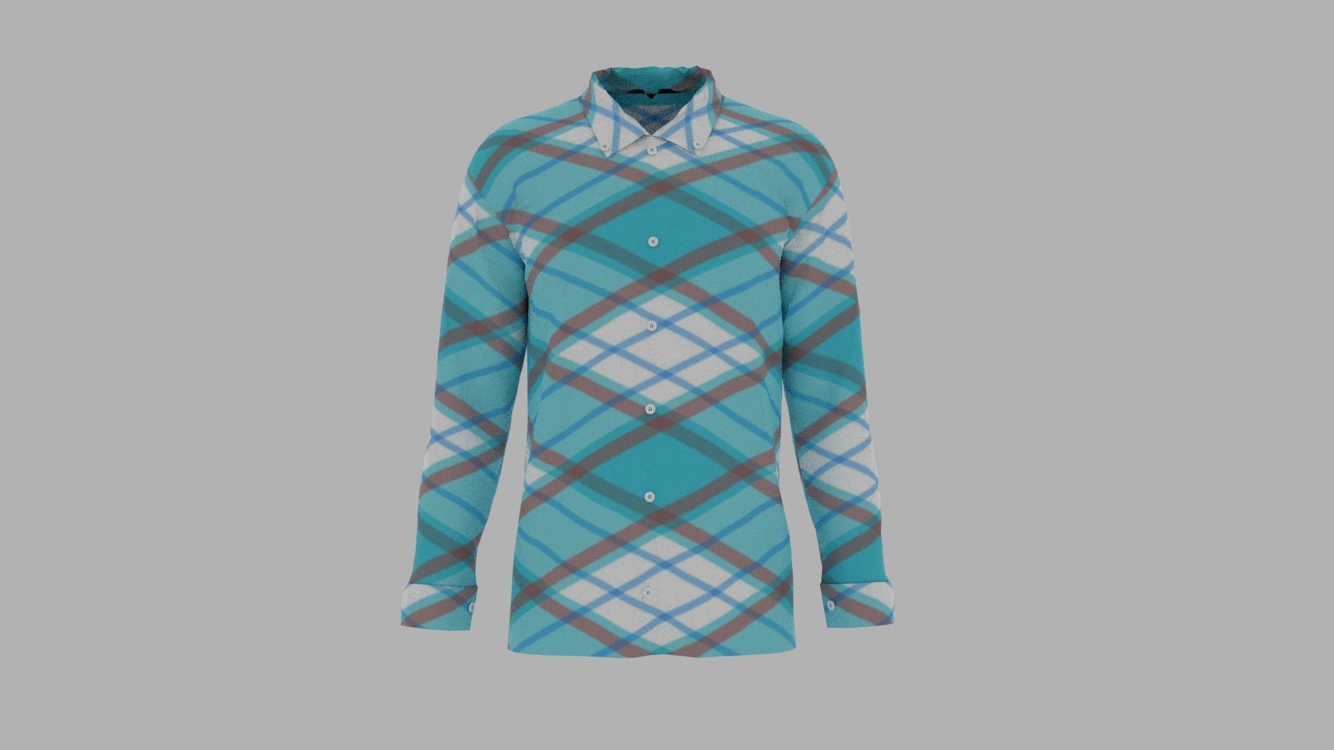 Shirt mannequin wearing plaid Low-poly 3D model_1