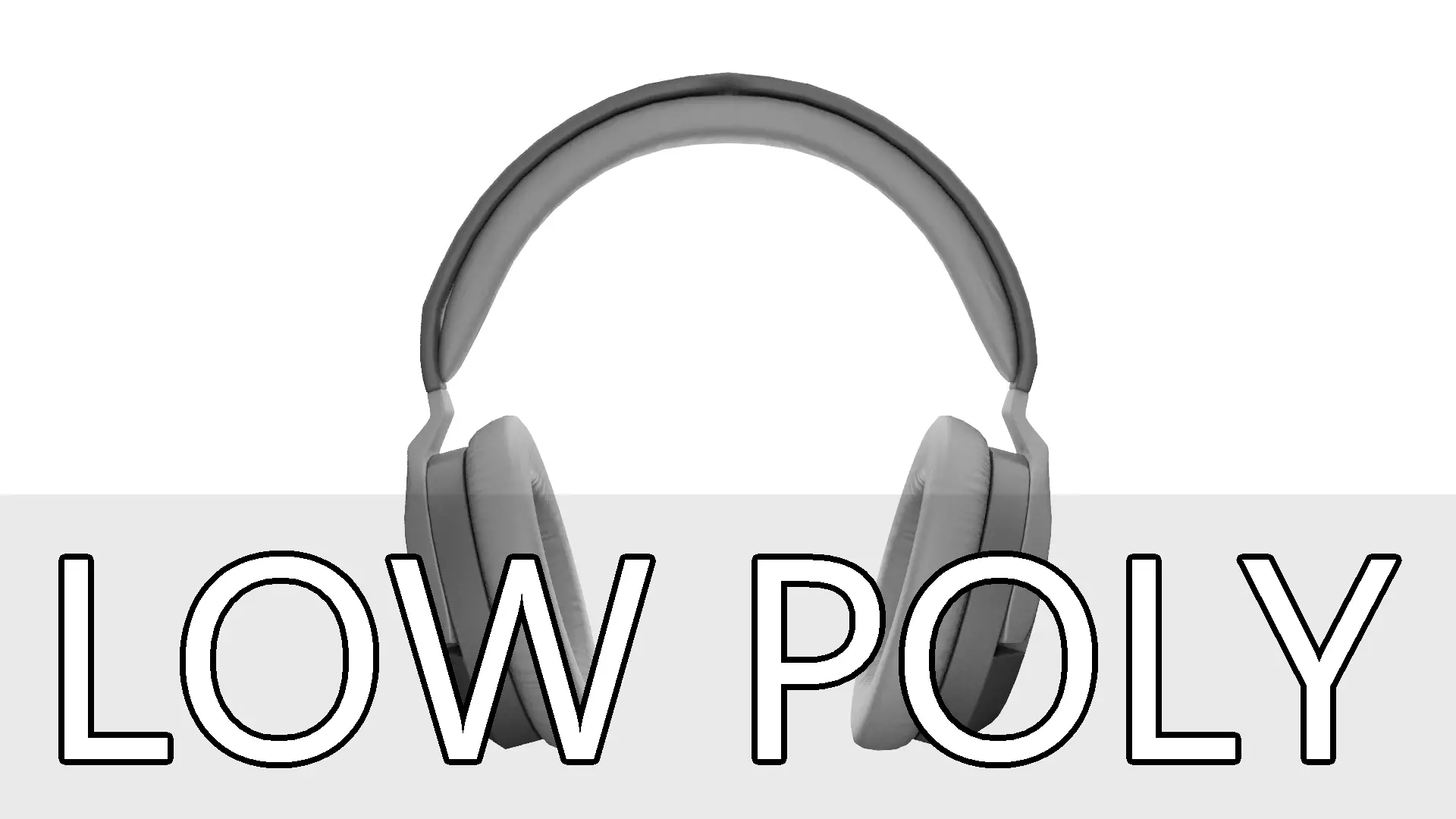 Headphones Low poly Low-poly 3D model_0