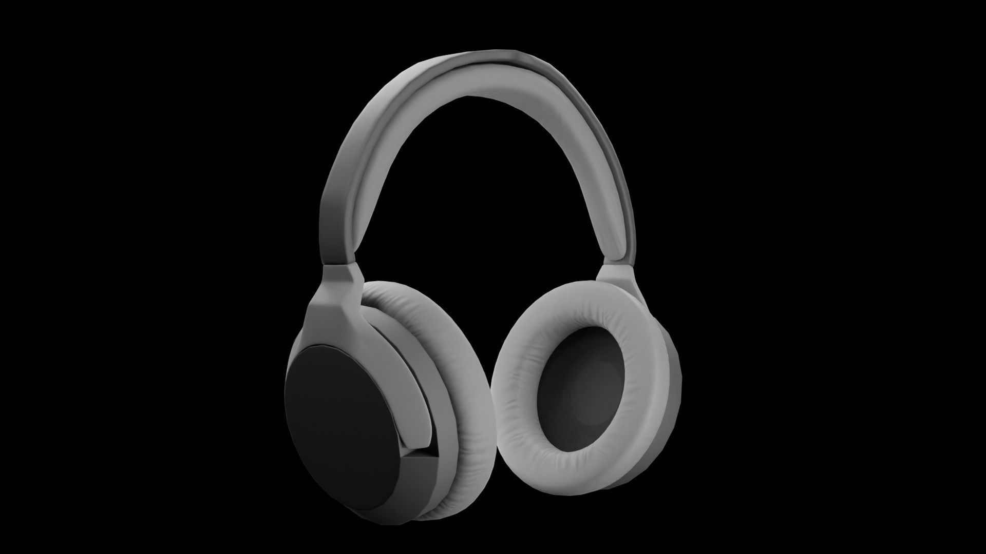 Headphones Low poly Low-poly 3D model_19