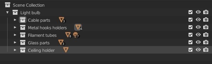 Vintage light bulbs with holder  3D model_10