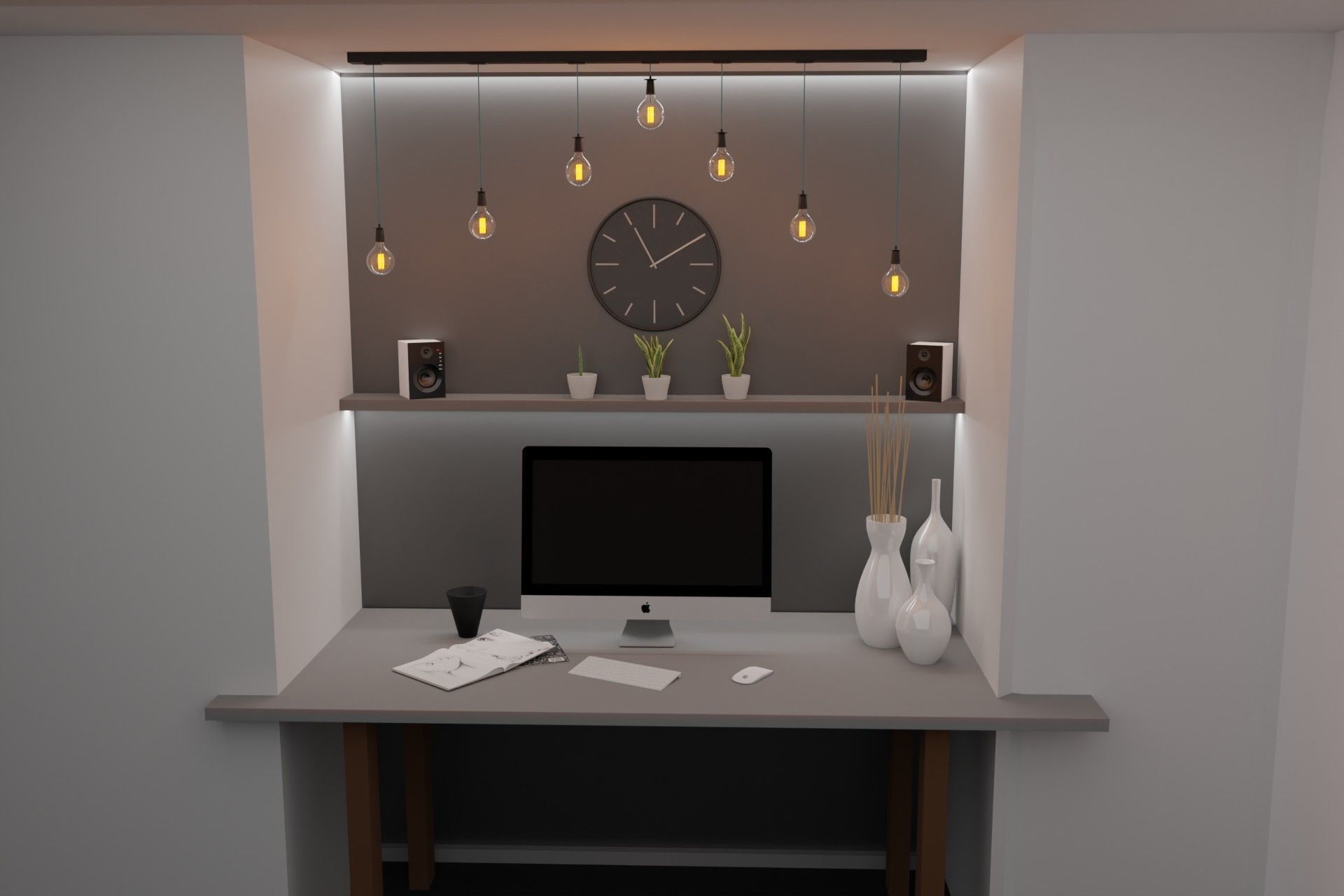 Vintage light bulbs with holder  3D model_1