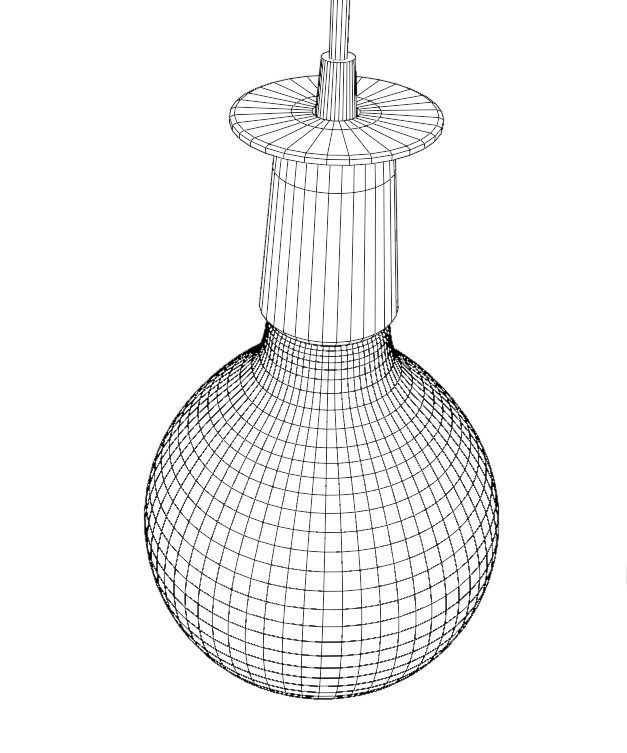 Vintage light bulbs with holder  3D model_8