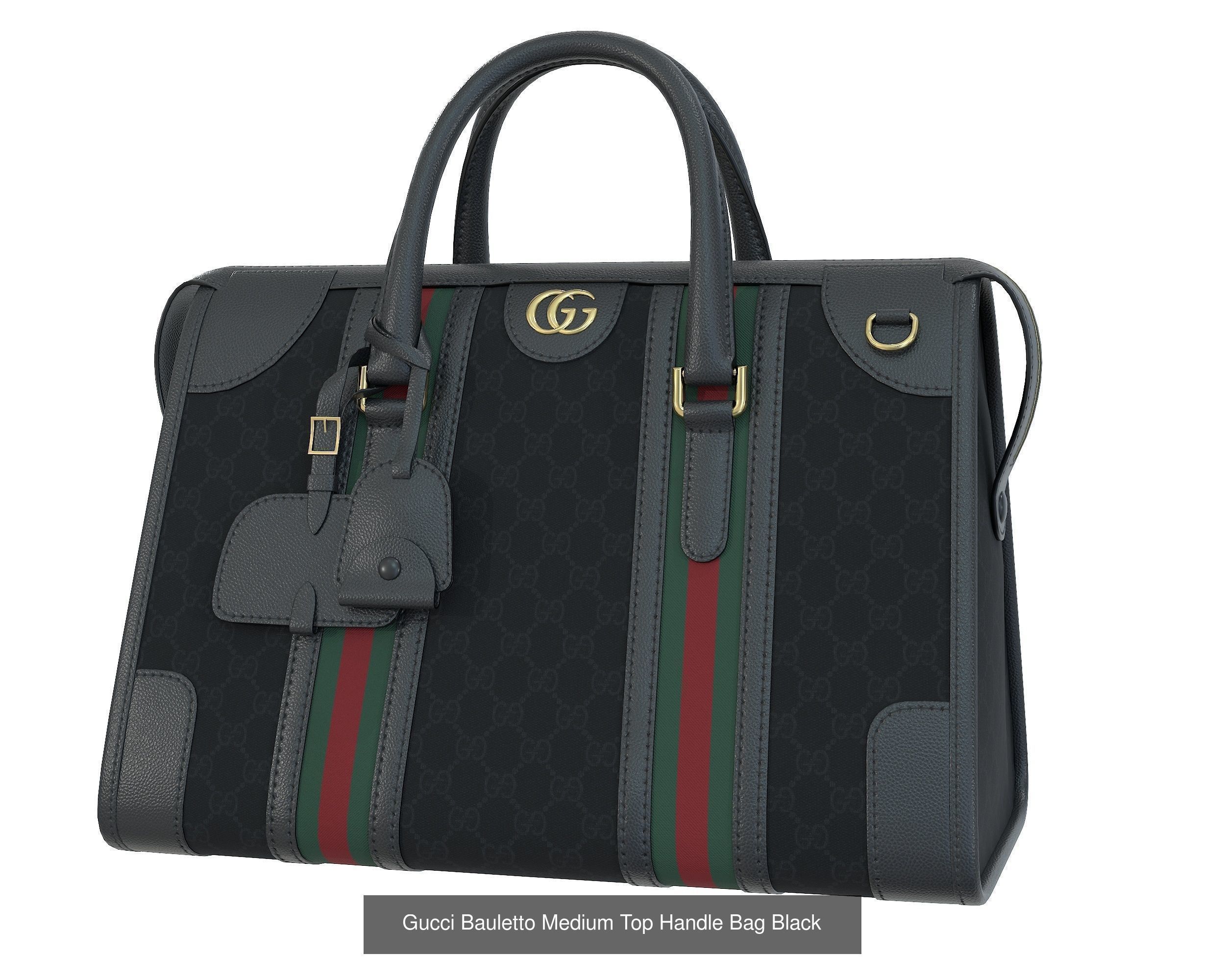 Gucci Bauletto Medium Top Handle Bag  3D Model Collection_1