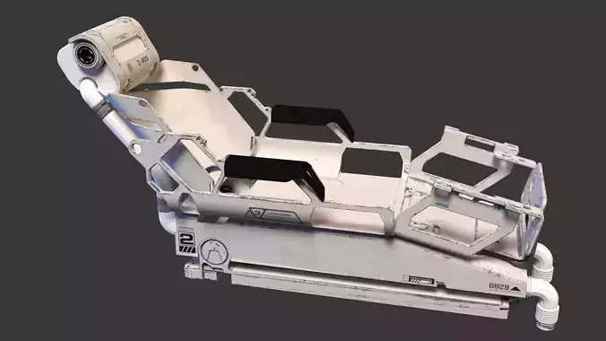 Hospital Ventilator SciFi Medical Bed Set