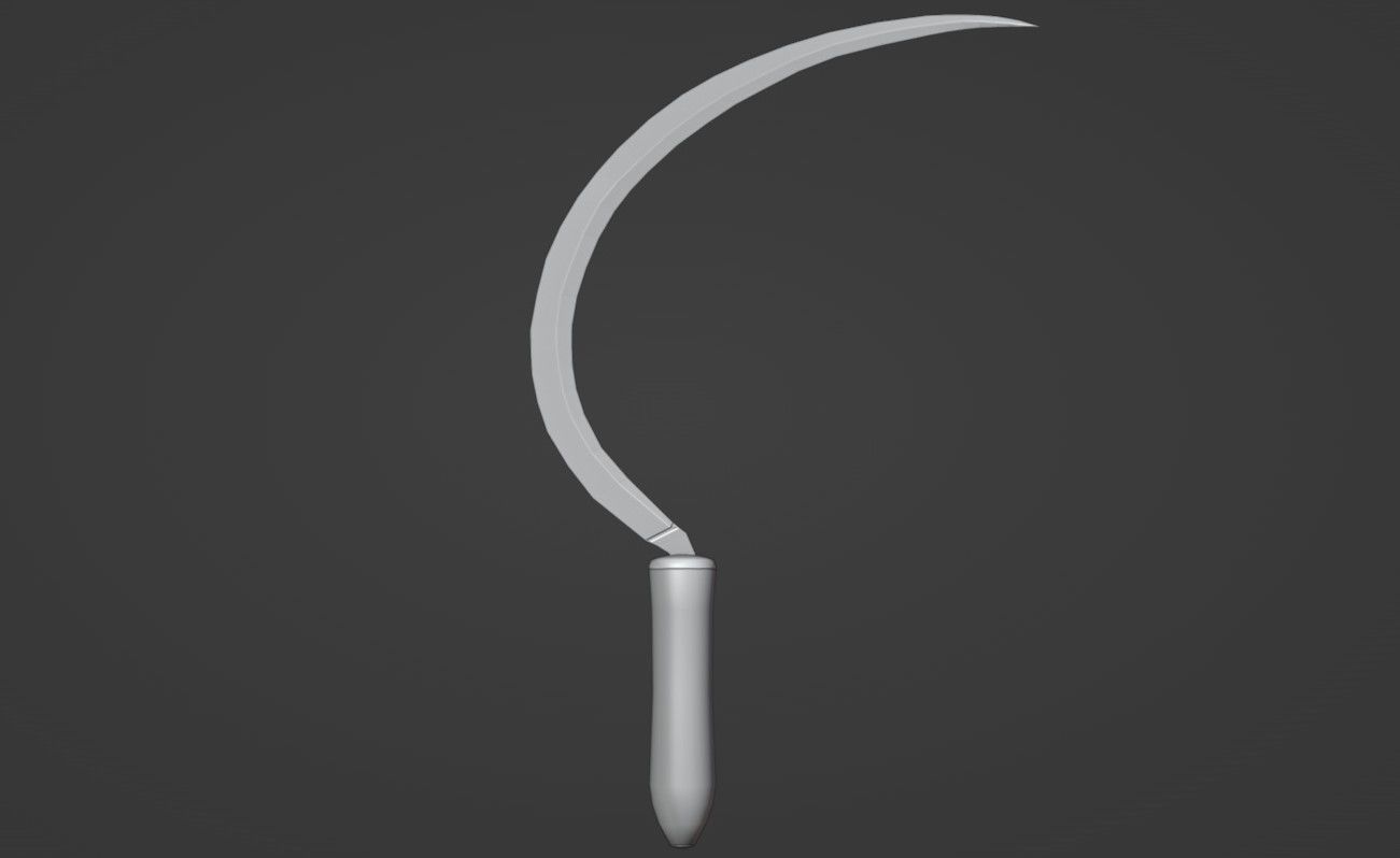 Sickle Low-Poly model reaping hook Low-poly 3D model_12