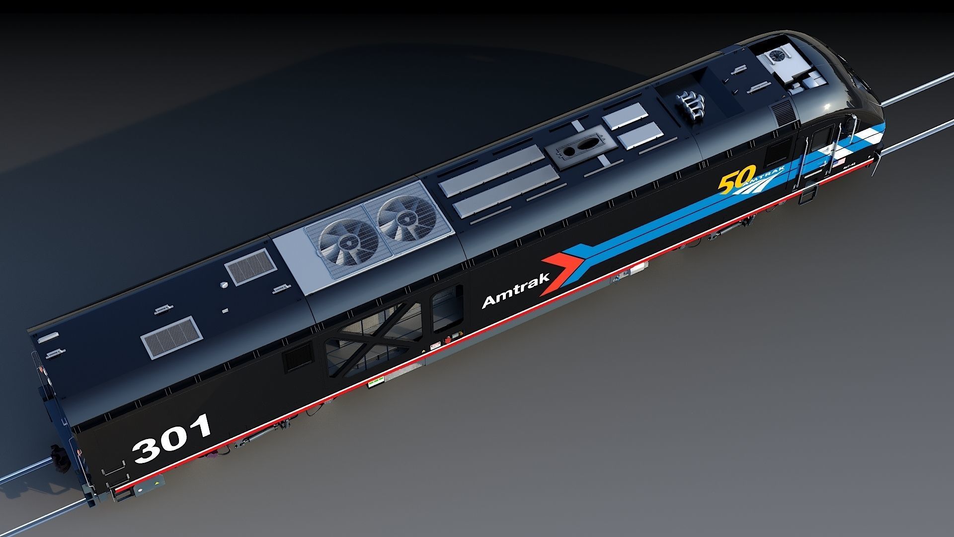 Locomotive Siemens Charger ALC-42 Low-poly 3D model_23