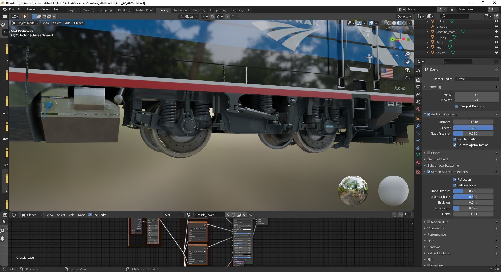 Locomotive Siemens Charger ALC-42 Low-poly 3D model_57