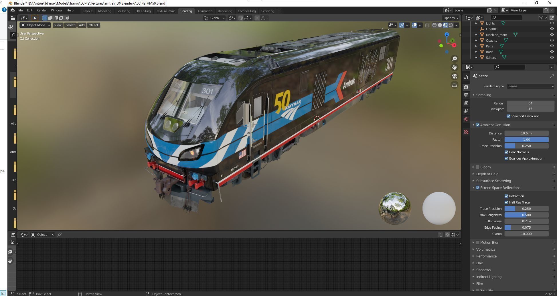 Locomotive Siemens Charger ALC-42 Low-poly 3D model_56