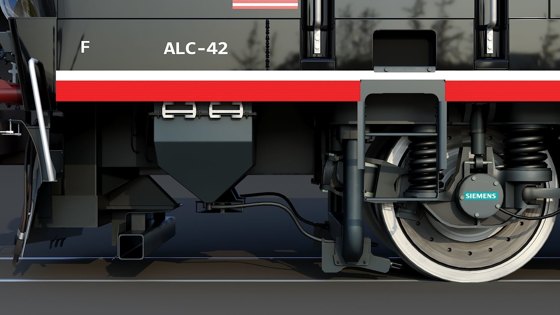 Locomotive Siemens Charger ALC-42 Low-poly 3D model_25