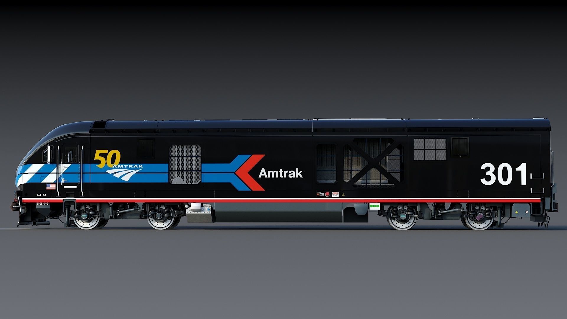 Locomotive Siemens Charger ALC-42 Low-poly 3D model_4