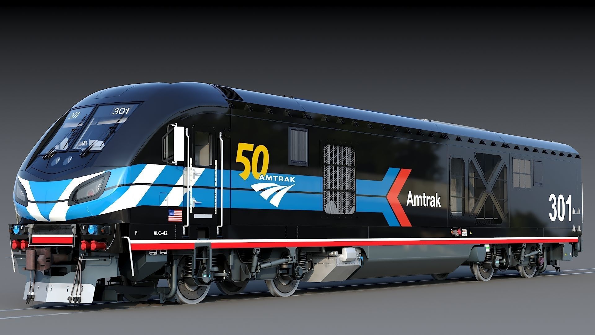 Locomotive Siemens Charger ALC-42 Low-poly 3D model_2