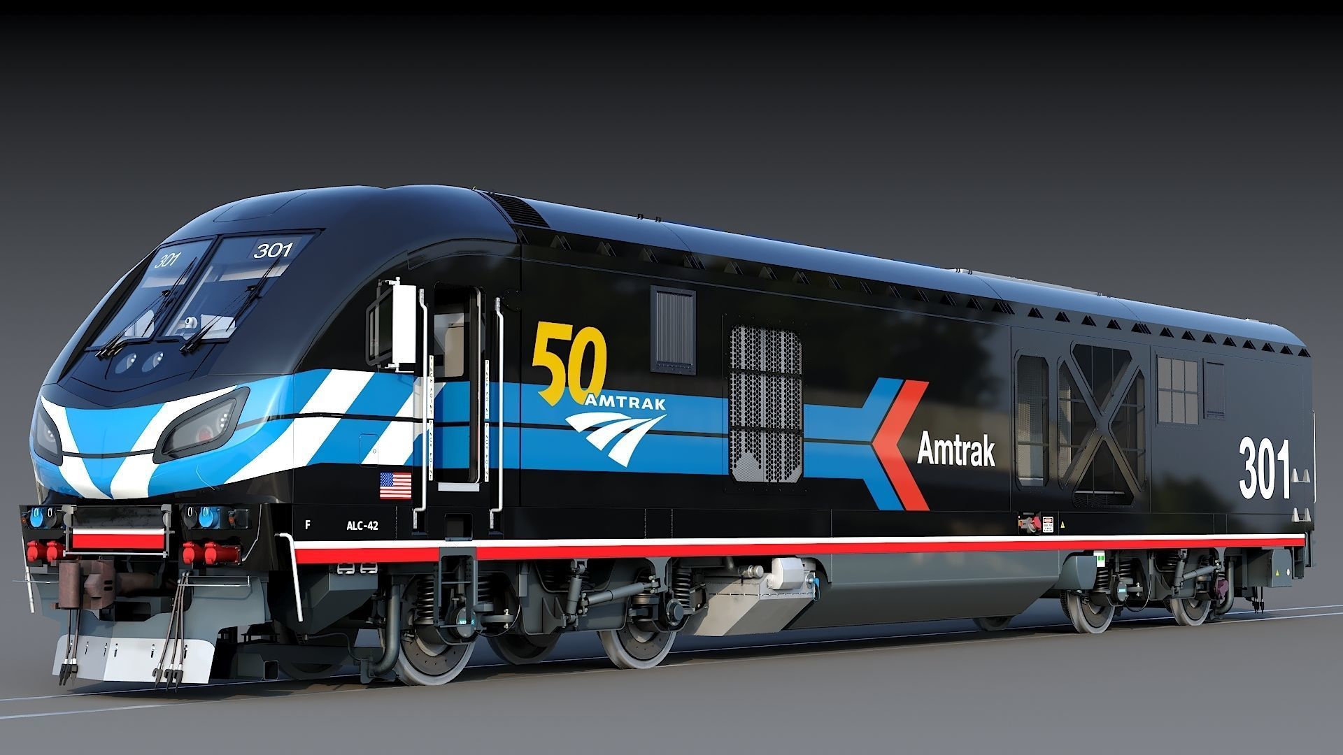 Locomotive Siemens Charger ALC-42 Low-poly 3D model_3