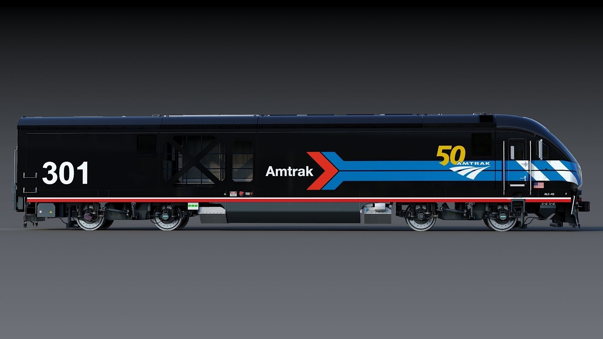 Locomotive Siemens Charger ALC-42 Low-poly 3D model_8