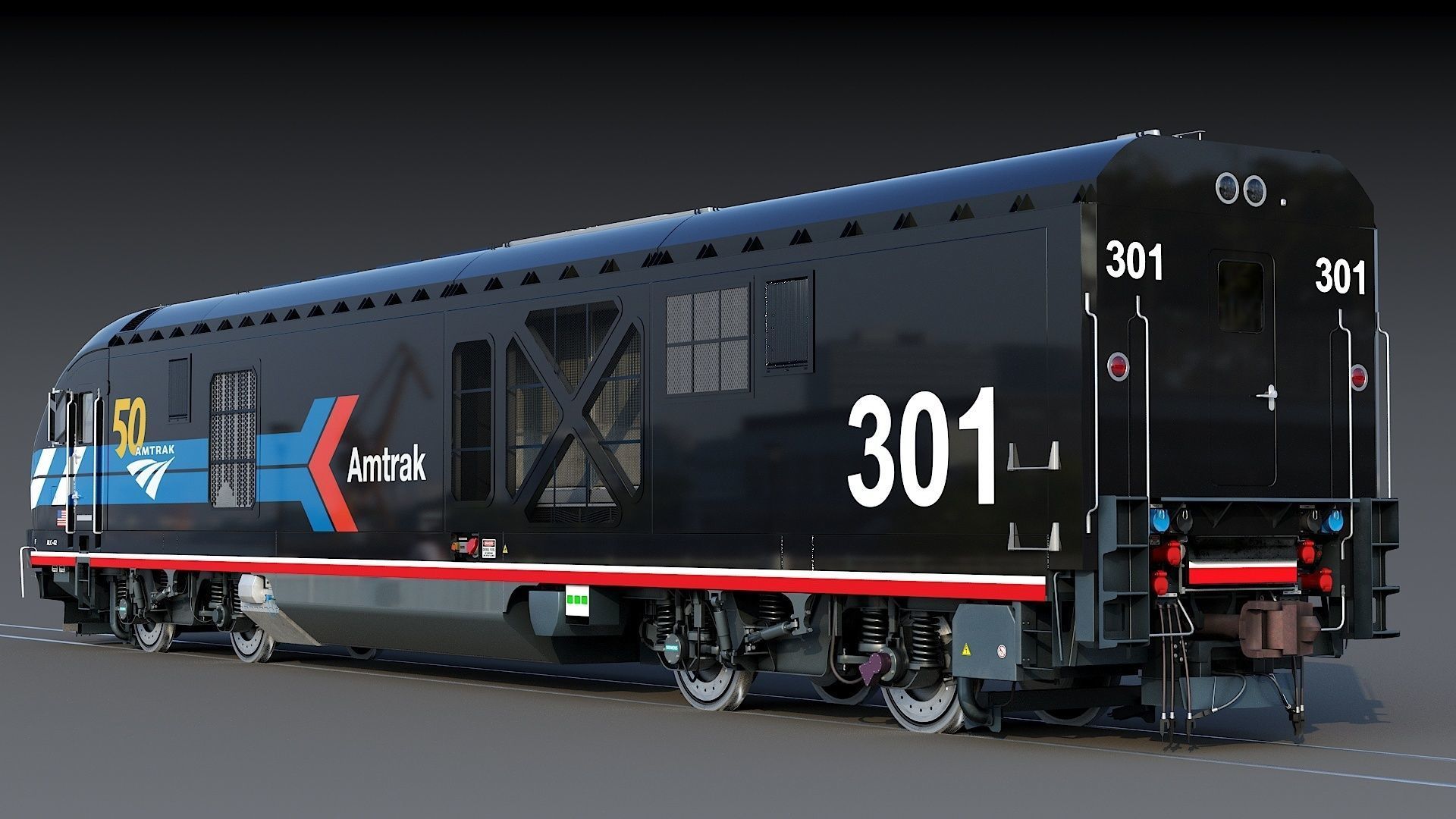 Locomotive Siemens Charger ALC-42 Low-poly 3D model_5