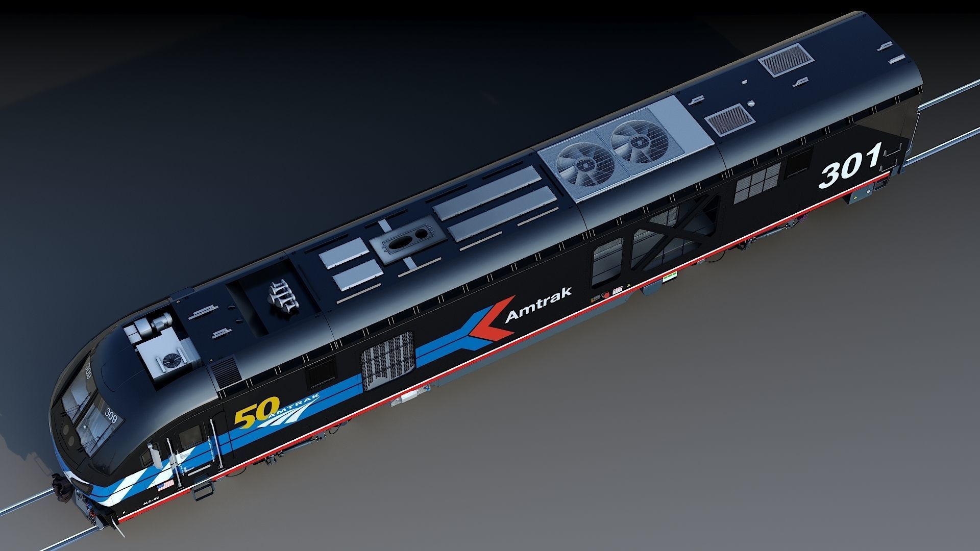 Locomotive Siemens Charger ALC-42 Low-poly 3D model_22