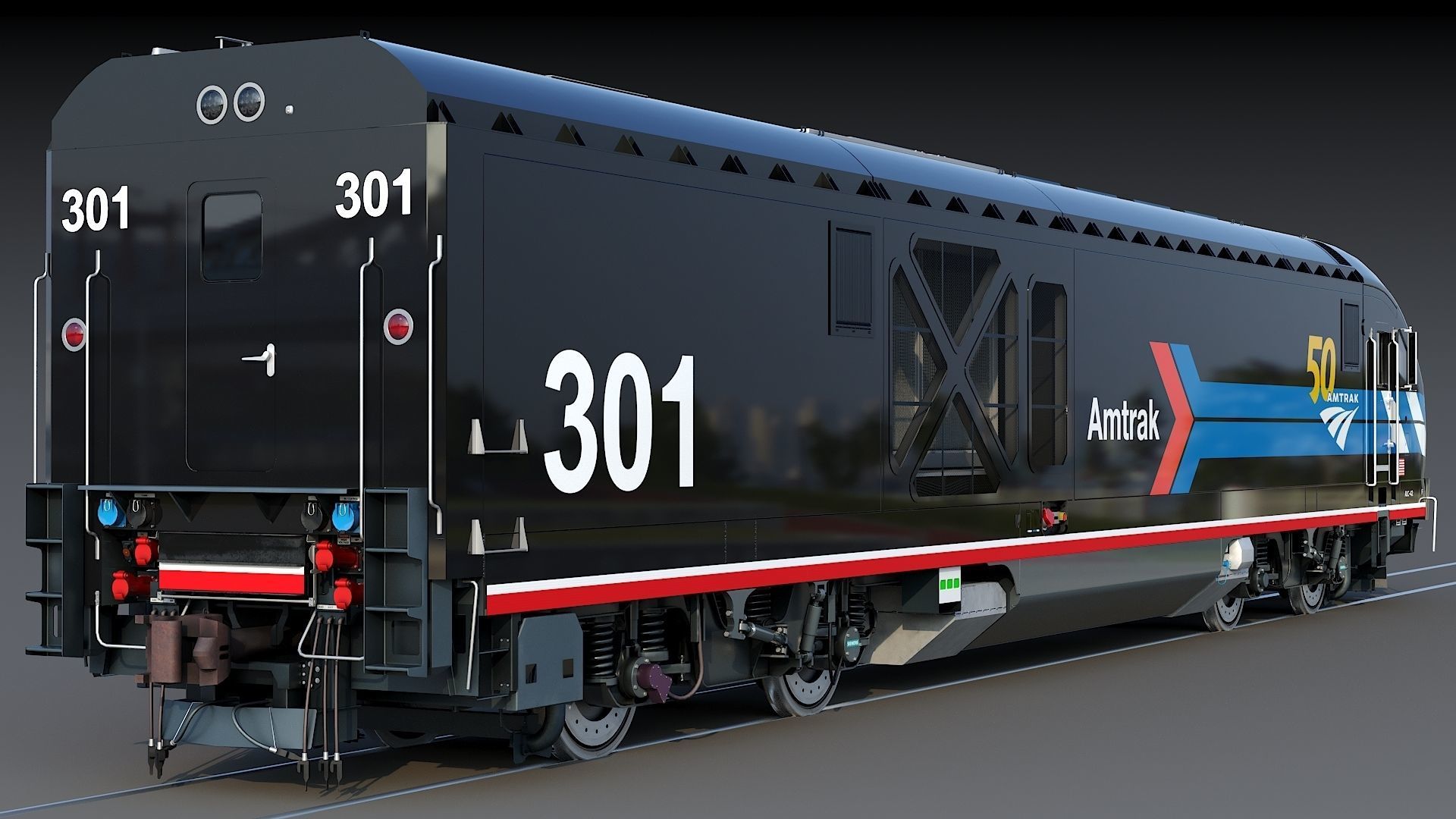Locomotive Siemens Charger ALC-42 Low-poly 3D model_7
