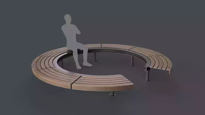 Modern Outdoor Bench 105 PBR Game Ready