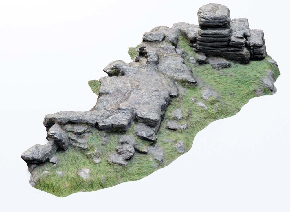 A Rock Formation - Dartmoor Stone Photo-Scan Model - Low-Poly Low-poly 3D model_2