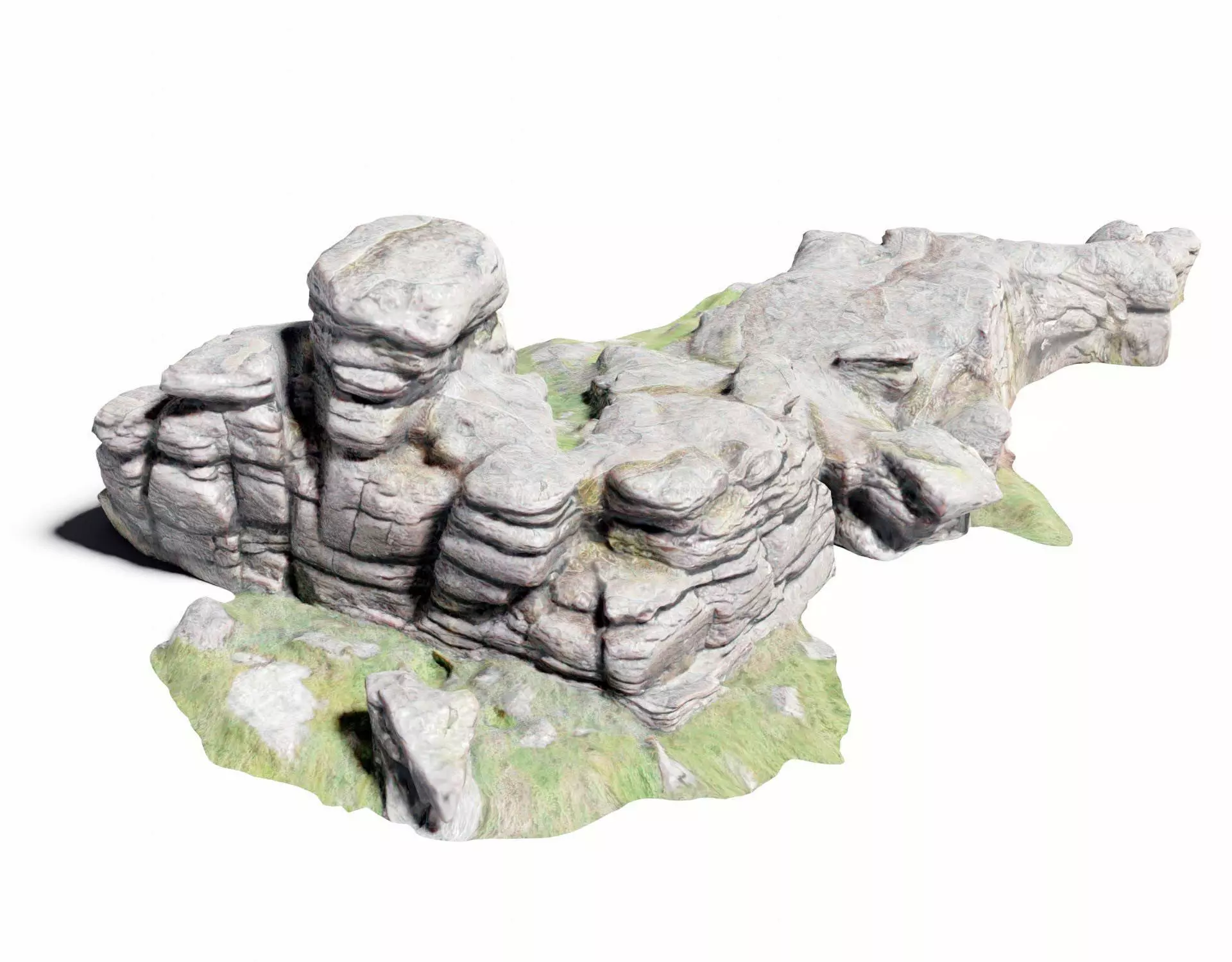 A Rock Formation - Dartmoor Stone Photo-Scan Model - Low-Poly Low-poly 3D model_0