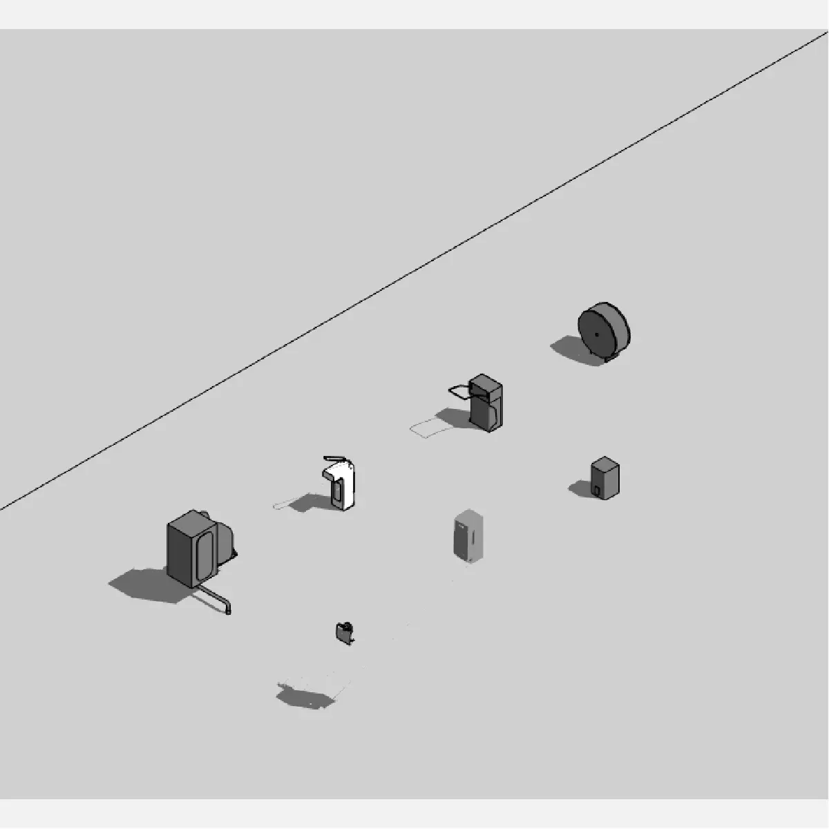 Toilet holders and dispensers - Pack of revit families 3D model