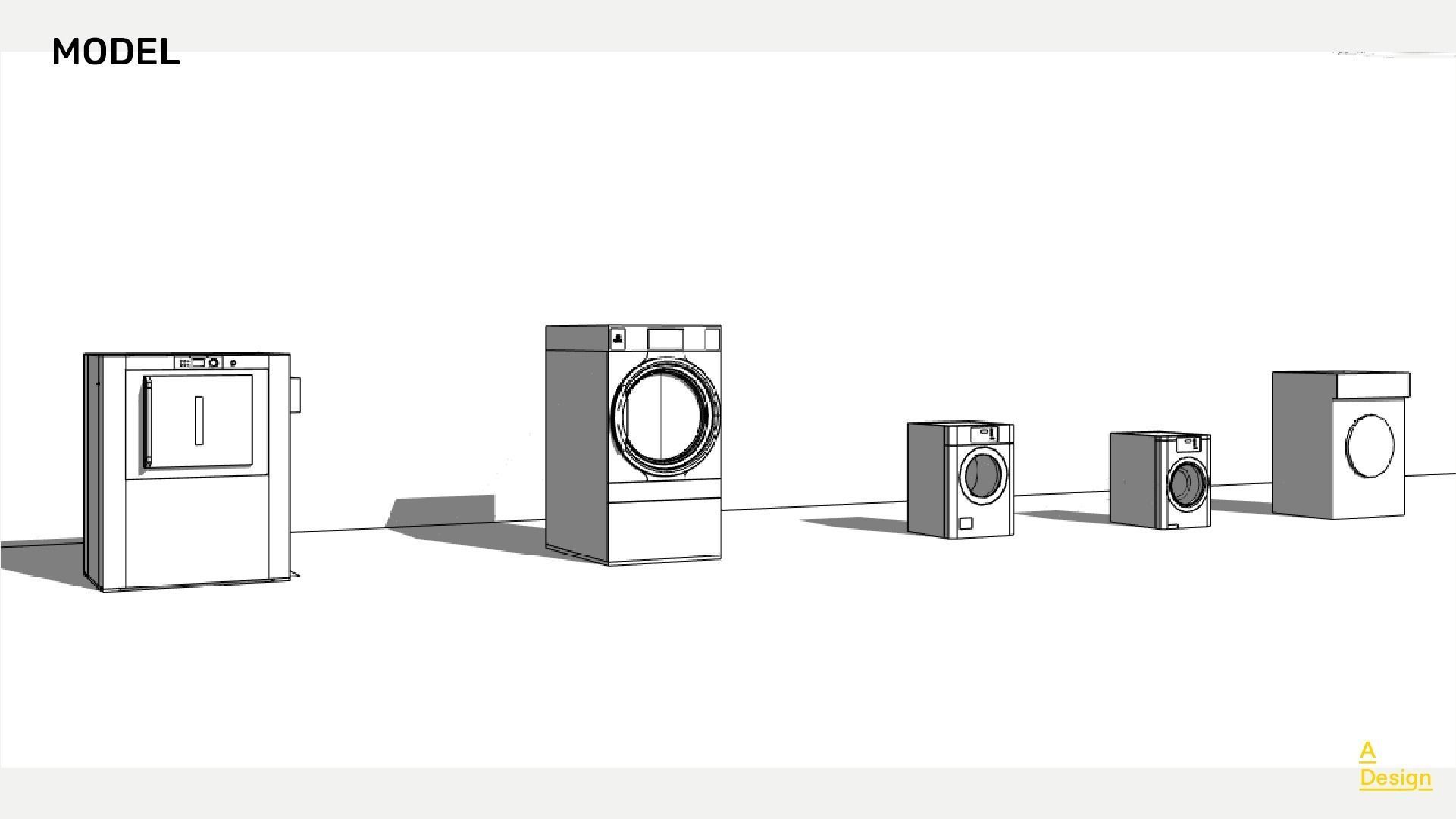 Washing Machines - Pack of revit families 3D model_7