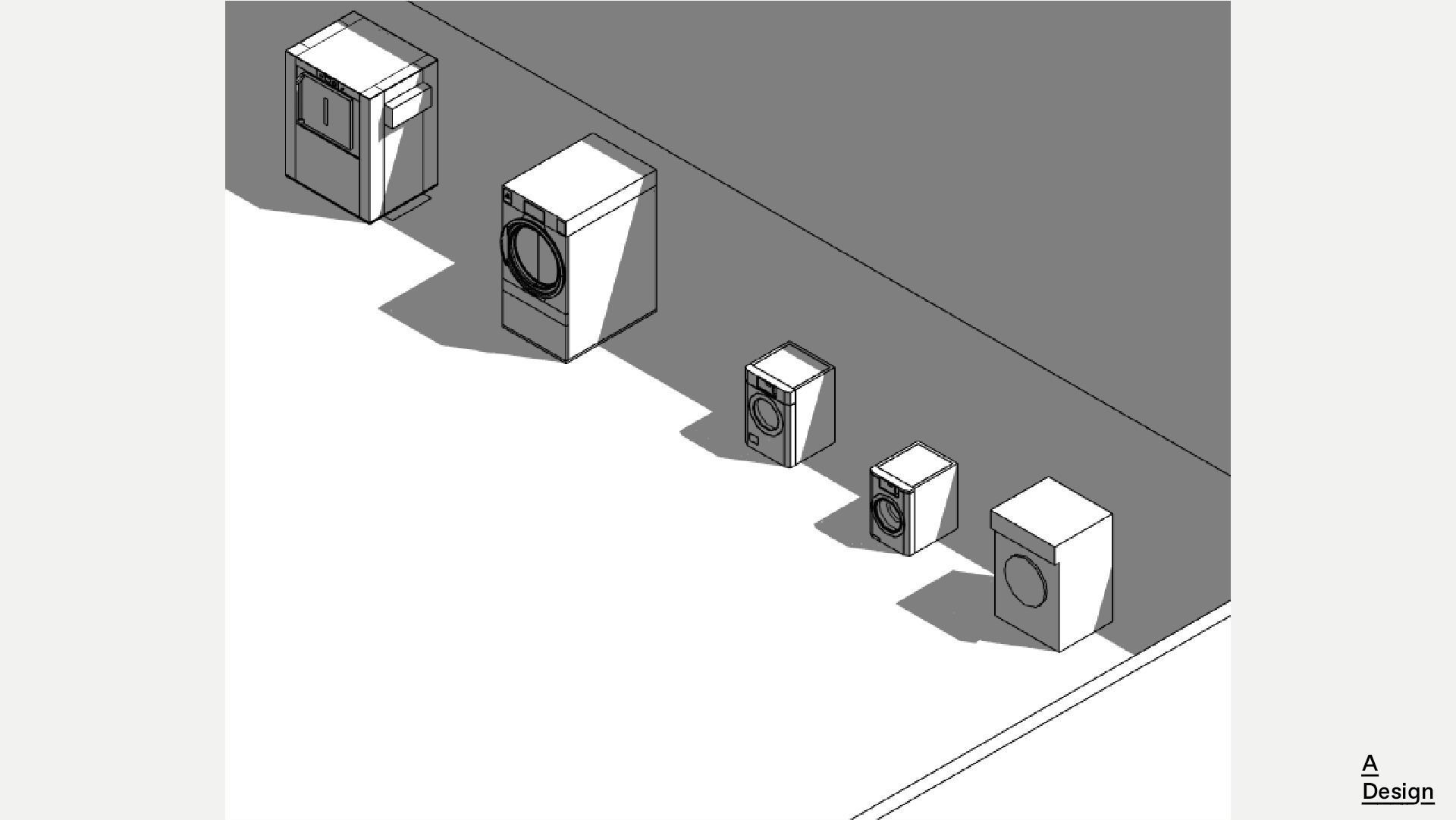 Washing Machines - Pack of revit families 3D model_8