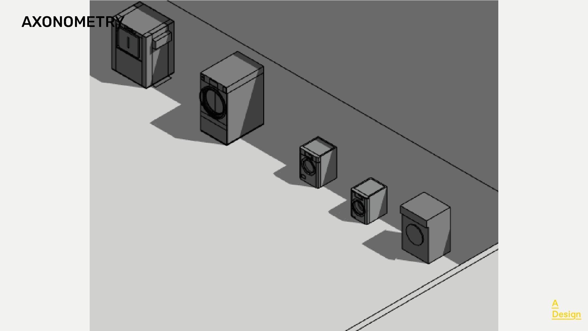 Washing Machines - Pack of revit families 3D model_4