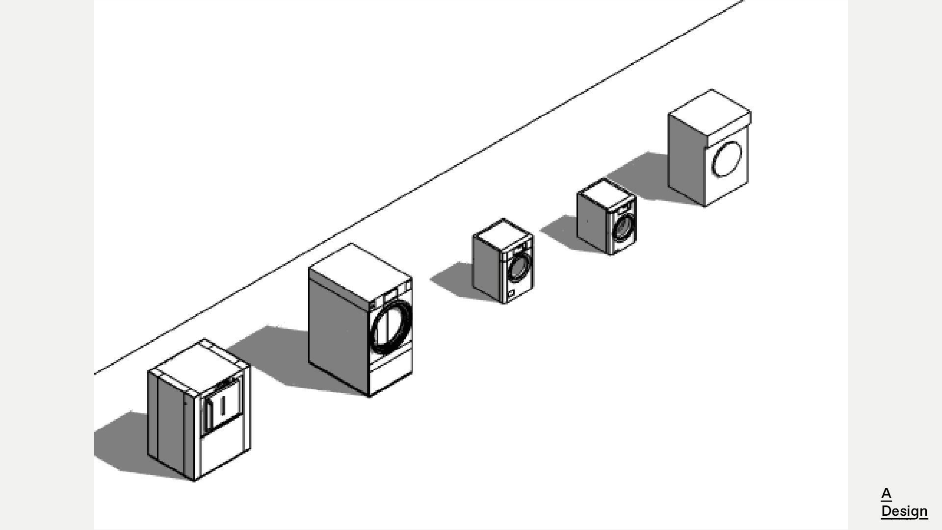 Washing Machines - Pack of revit families 3D model_9