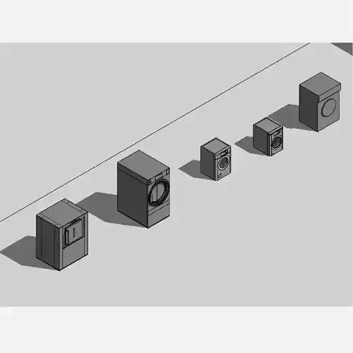 Washing Machines - Pack of revit families 3D model