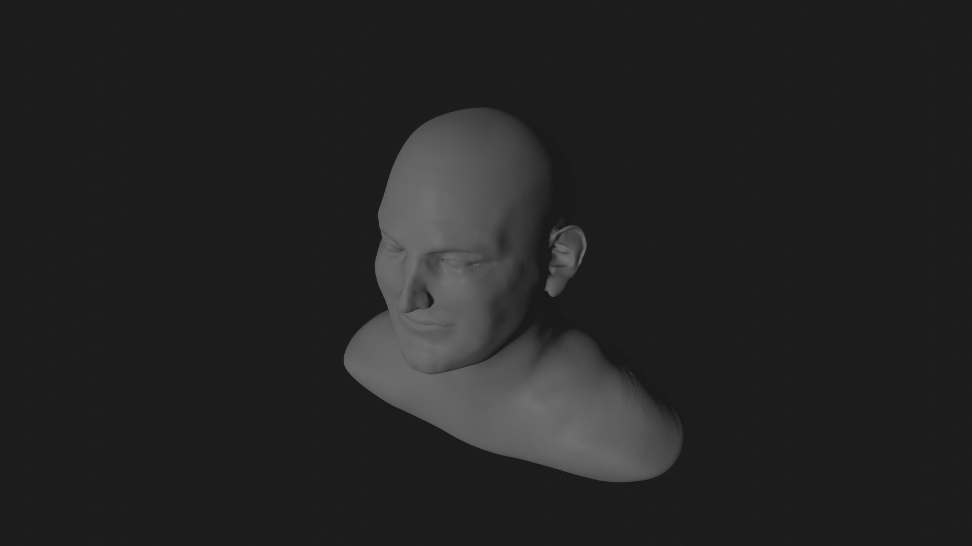 Human Male Head for 3D Printing 2022 Free 3D print model_2