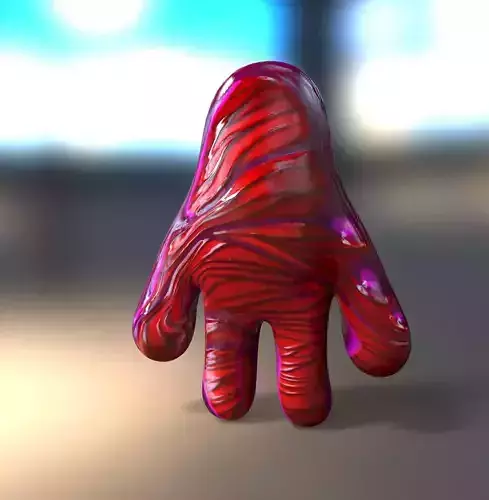 Manota hand with stripes 3D print model