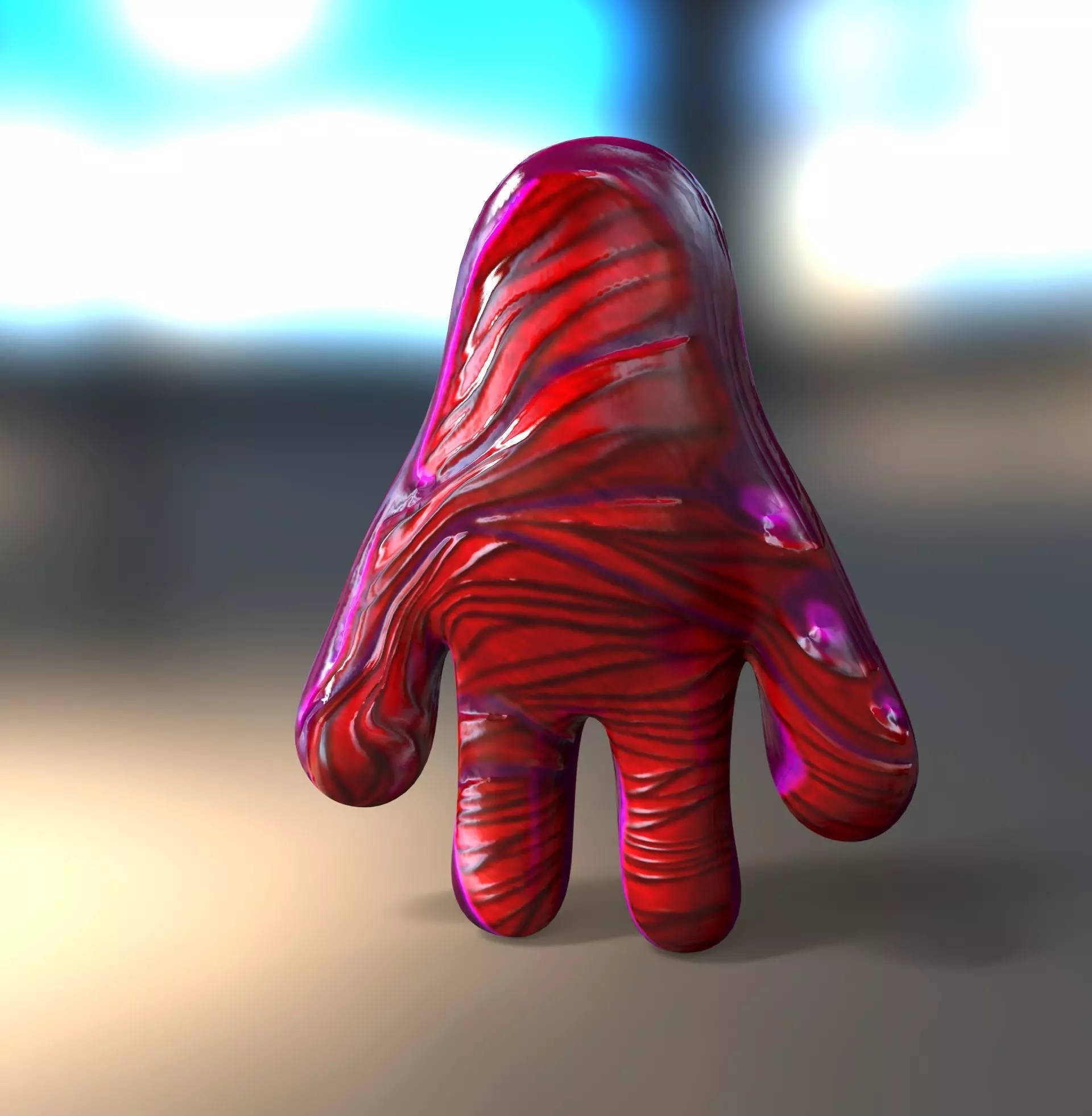 Manota hand with stripes 3D print model_0