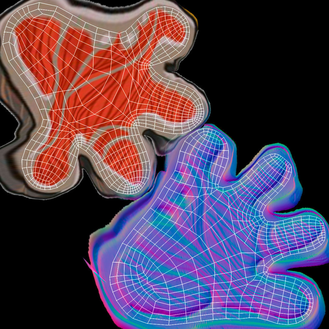 Manota hand with stripes 3D print model_6