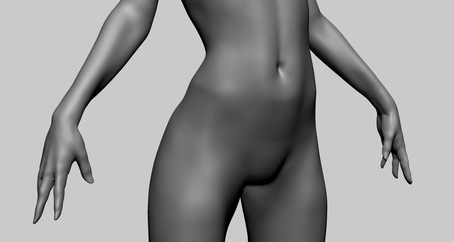 Stylized Female Anatomy B 3D model_12