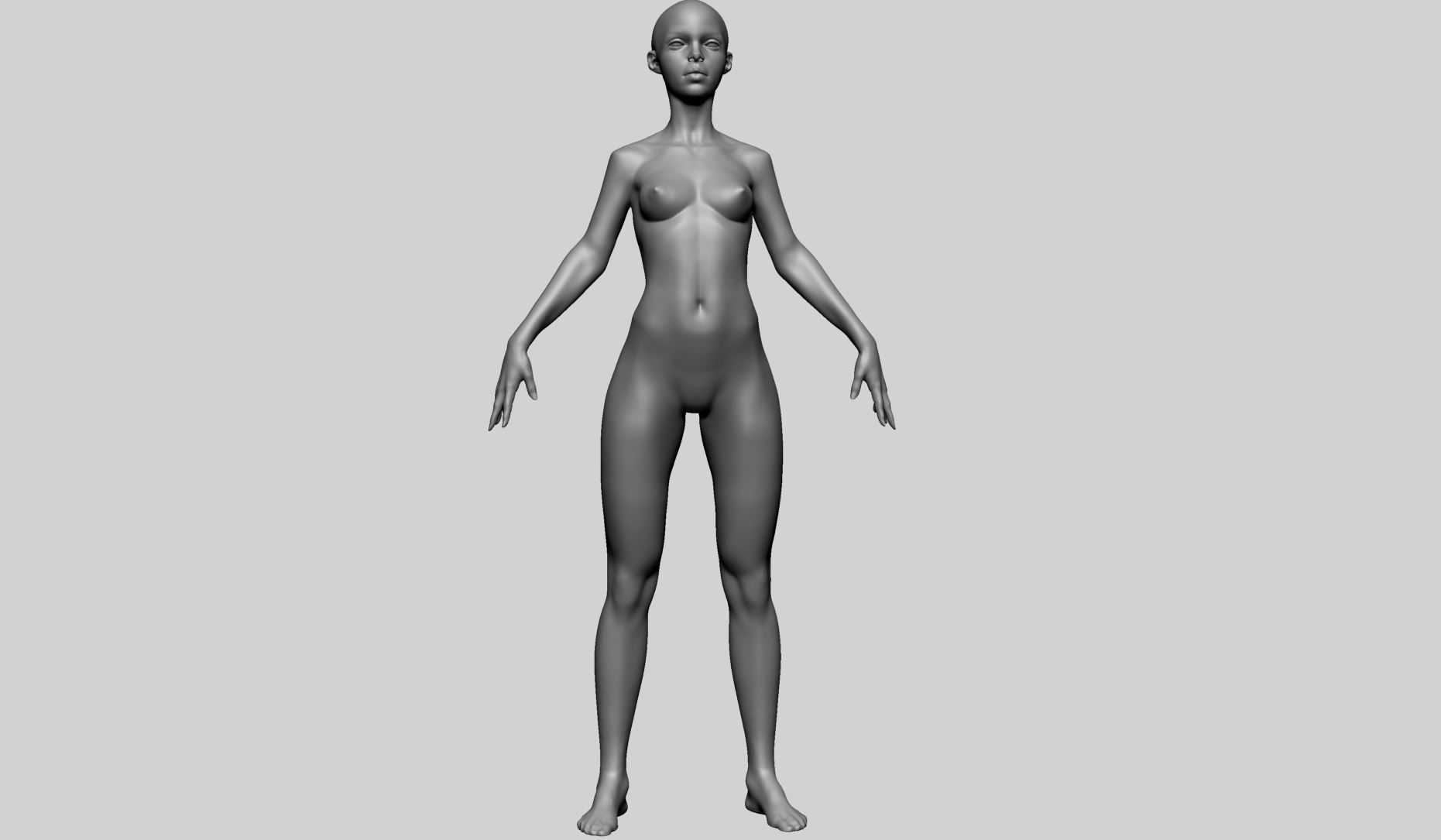 Stylized Female Anatomy B 3D model_20
