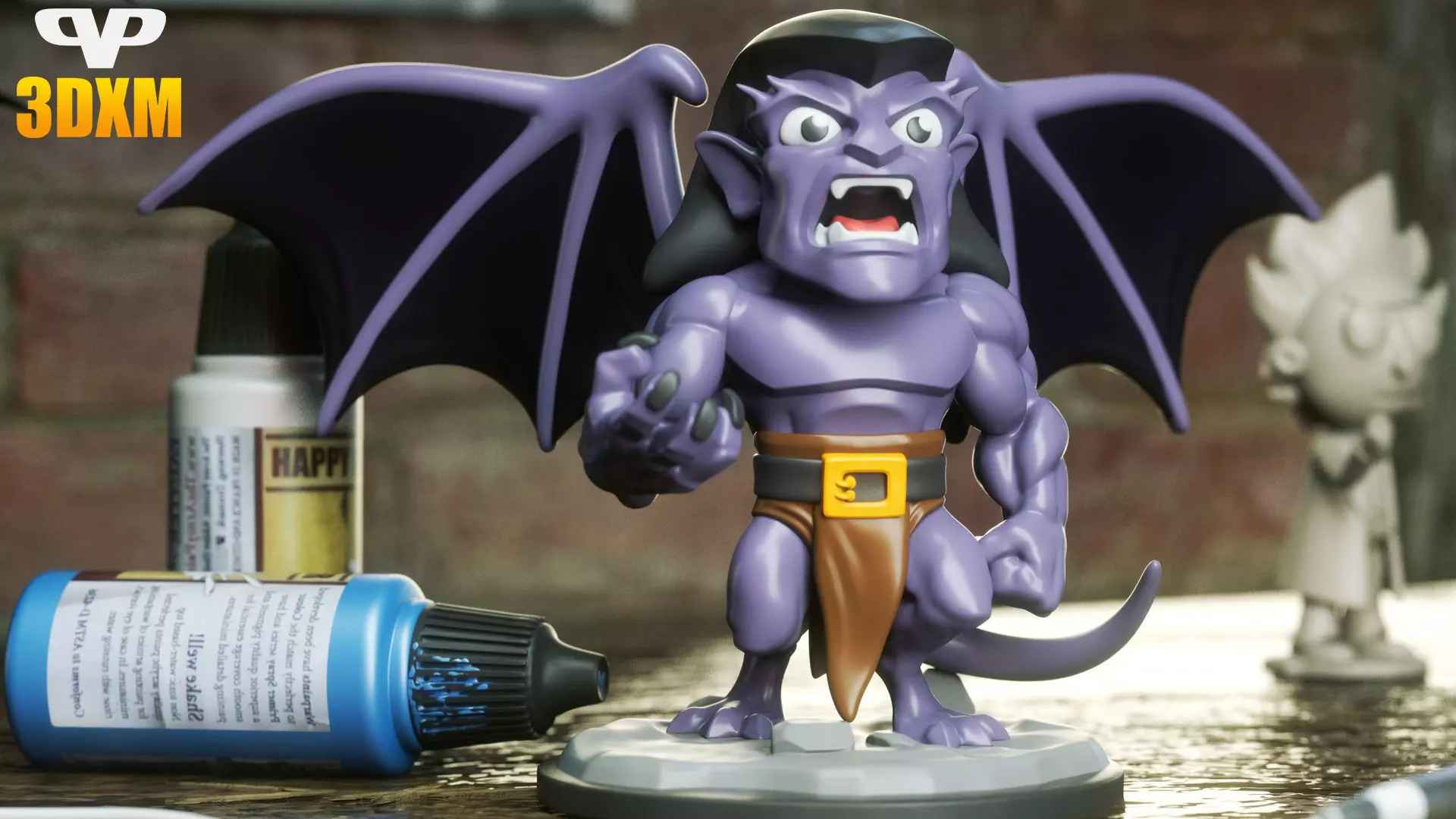 Gargoyles Goliath Chibi STL for 3D Printing ChibiSTL 3DXM 3D print model_0