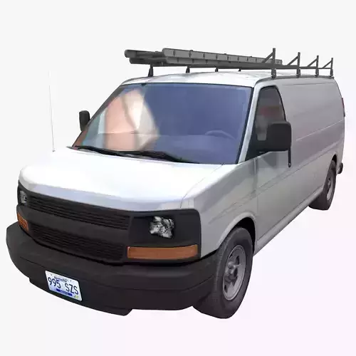 Generic utility  industrial van Low-poly 3D model