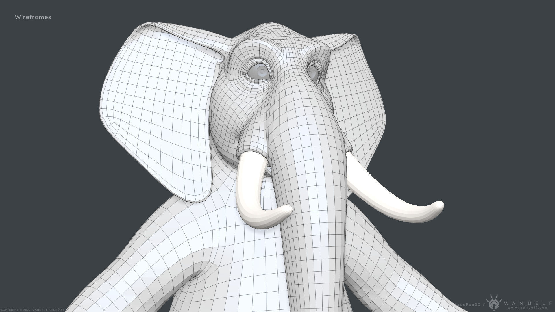 Stylized Cartoon Elephant - Biped 3D model_19