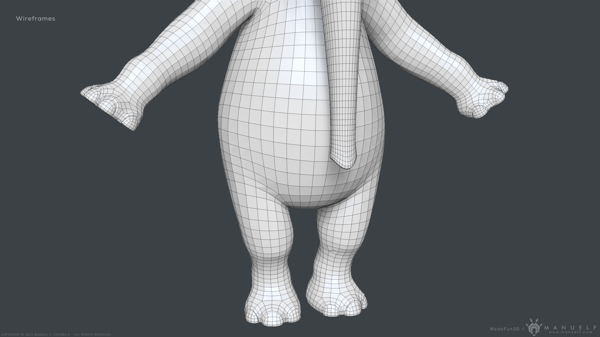 Stylized Cartoon Elephant - Biped 3D model_16