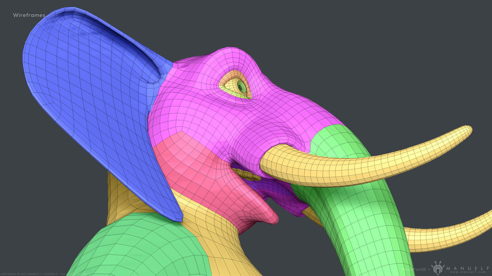 Stylized Cartoon Elephant - Biped 3D model_20