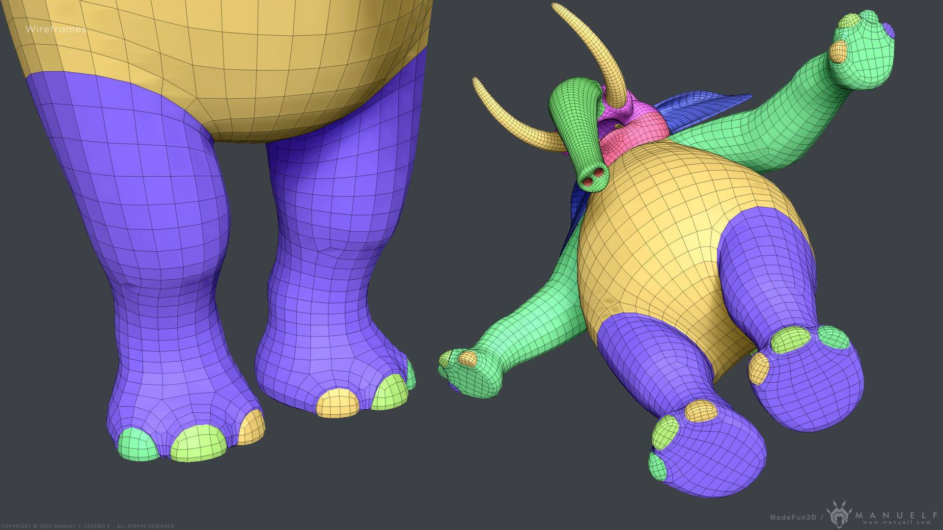 Stylized Cartoon Elephant - Biped 3D model_18