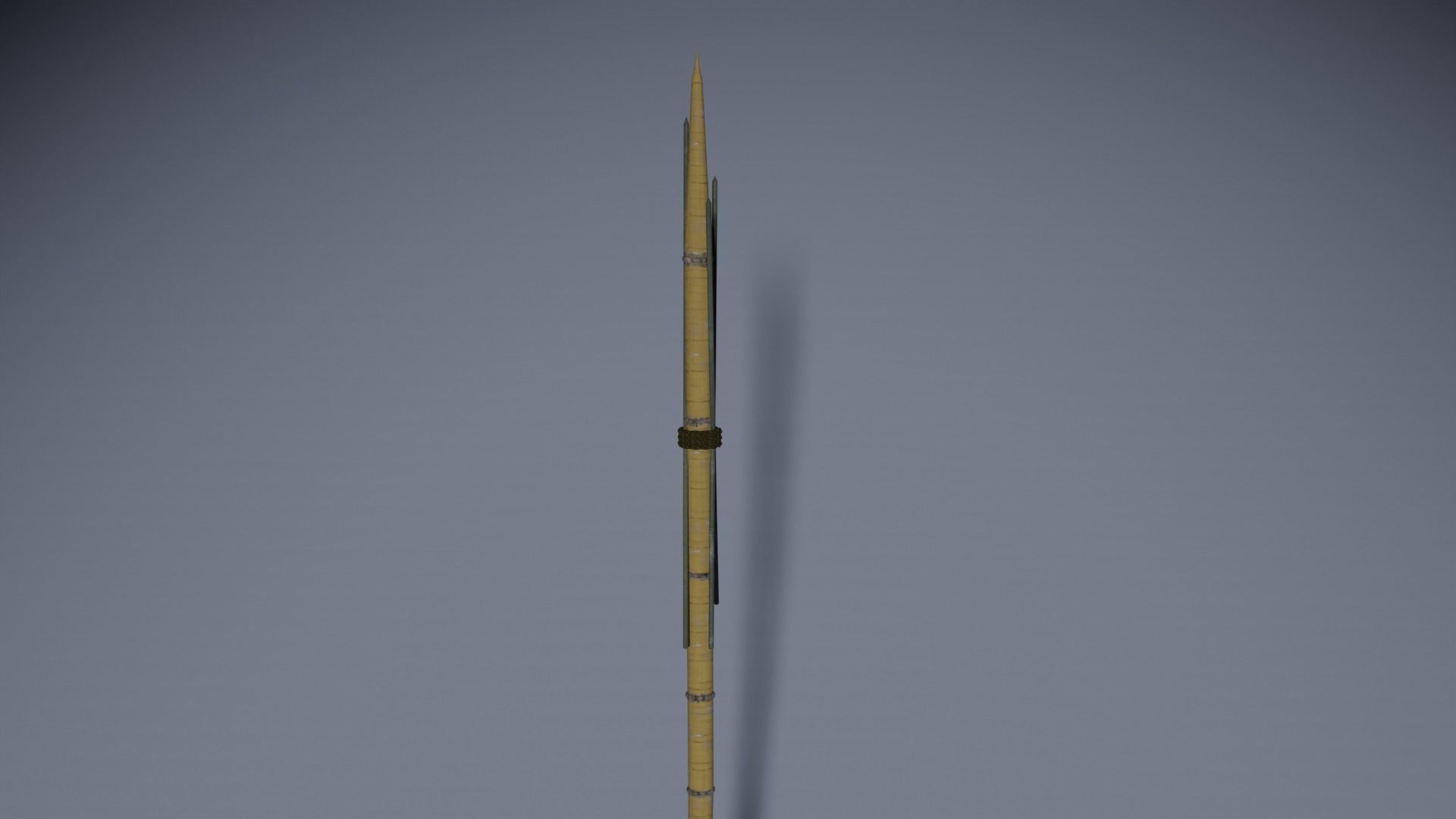 Bamboo runcing - wooden spear model Low-poly 3D model_1