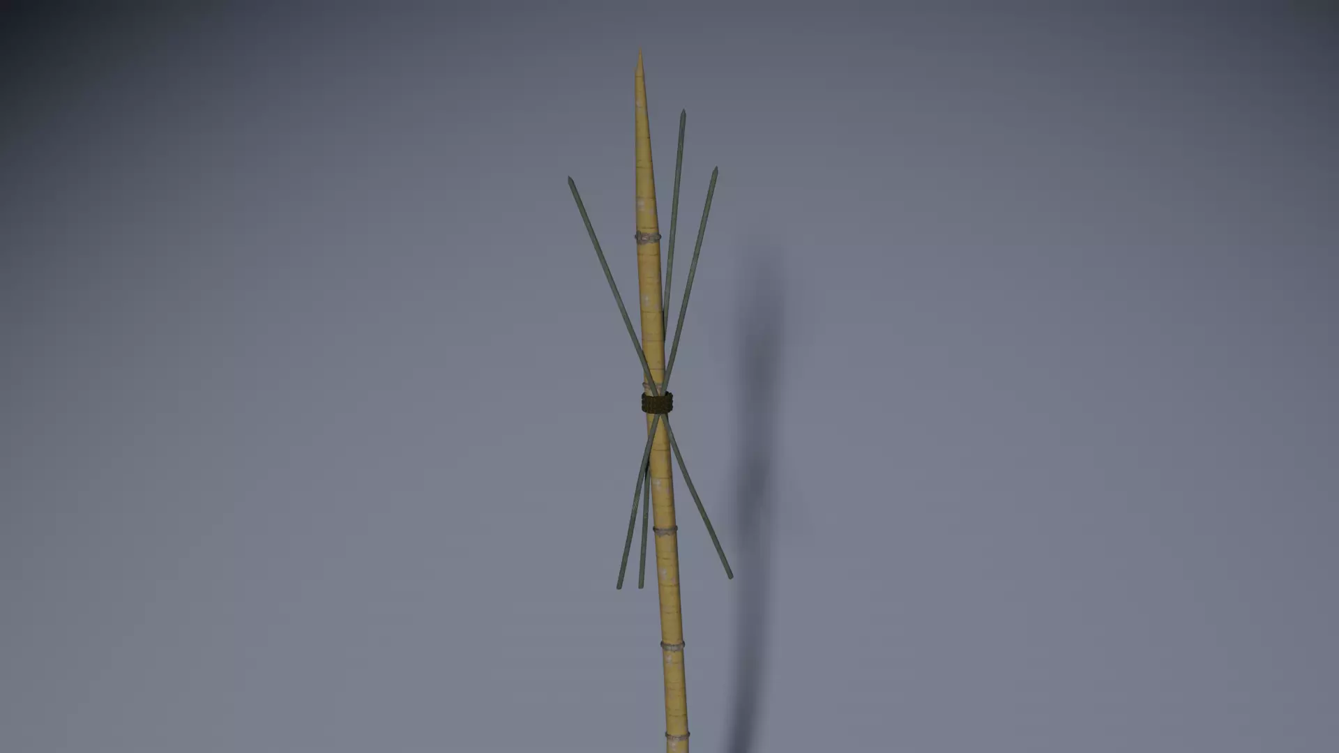 Bamboo runcing - wooden spear model Low-poly 3D model_0