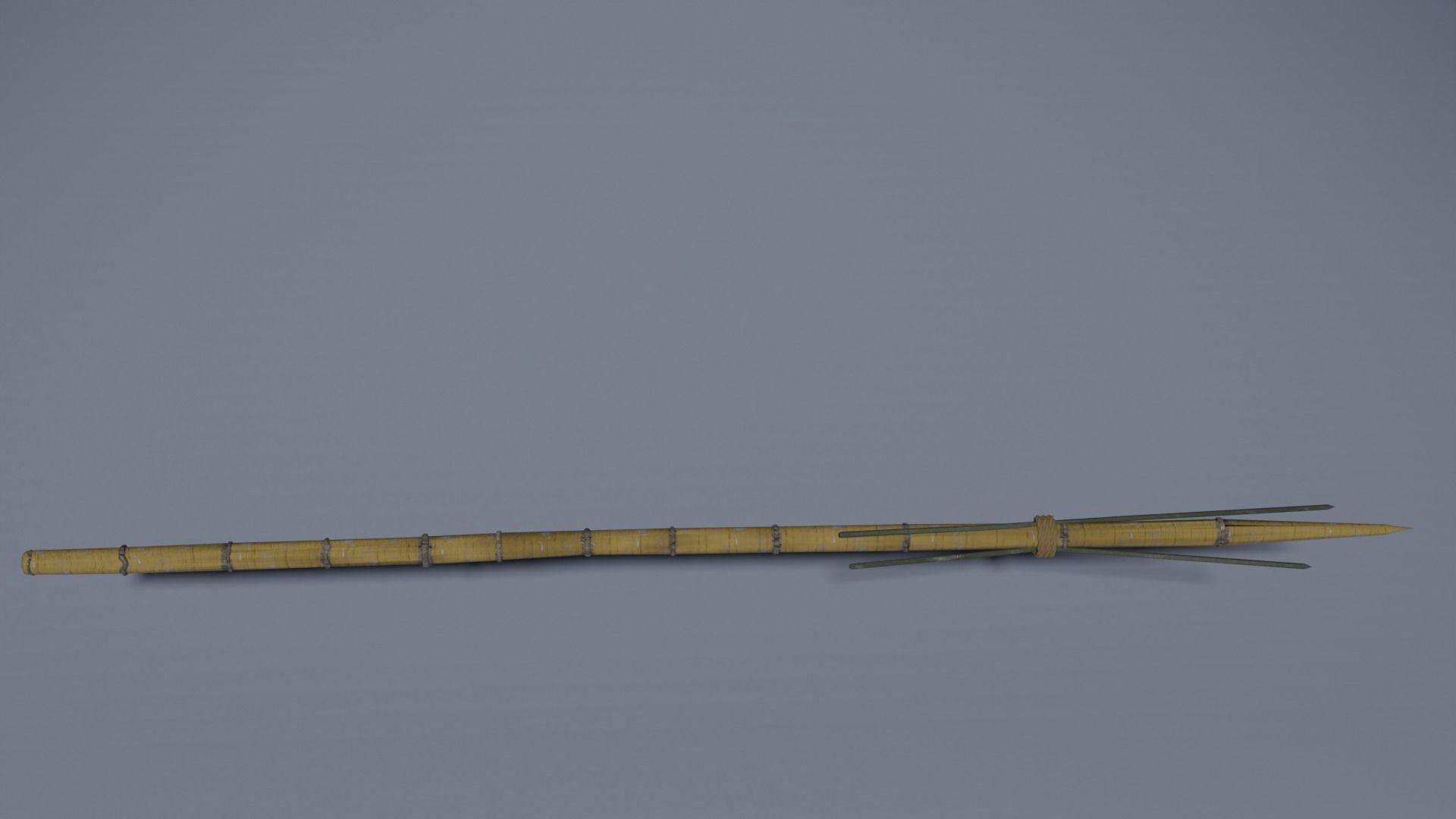 Bamboo runcing - wooden spear model Low-poly 3D model_5