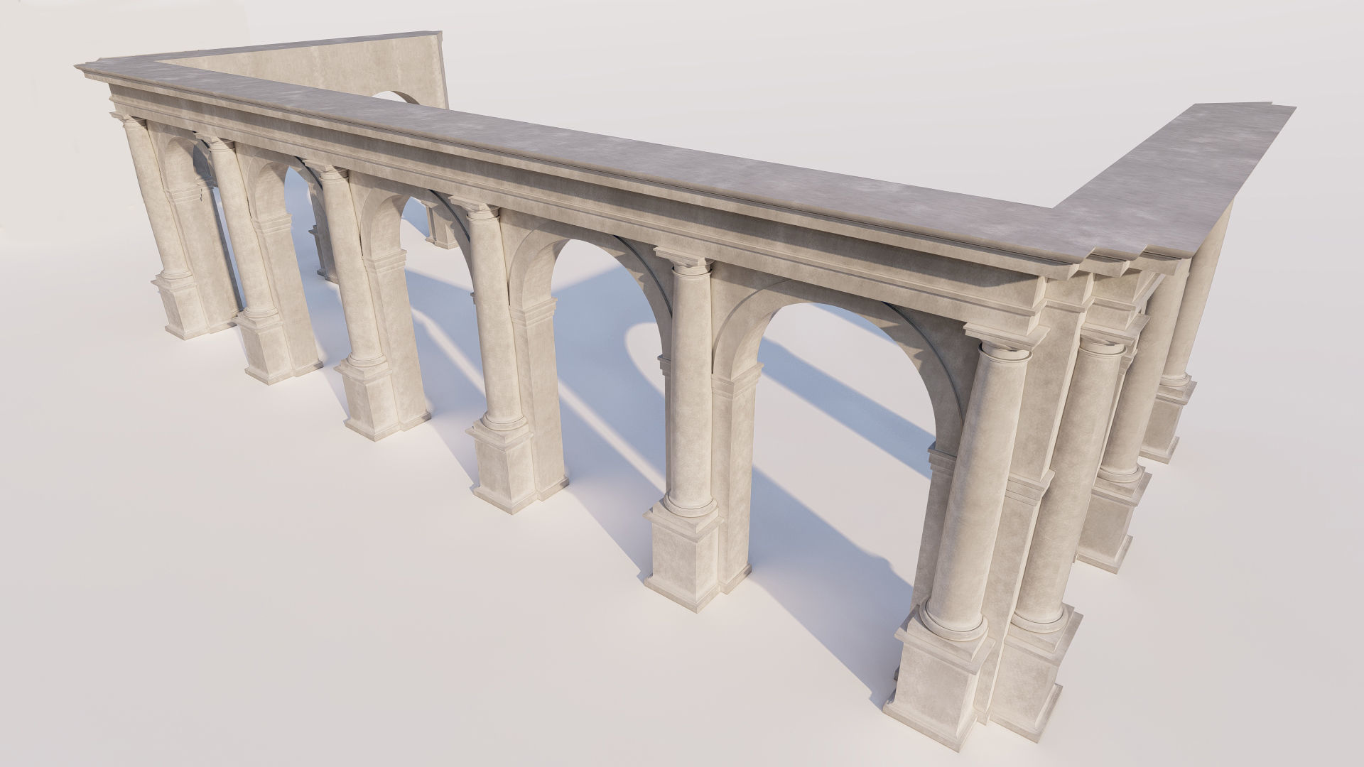 Arch two types Tuscan order with columns on Vignola 3D model_9