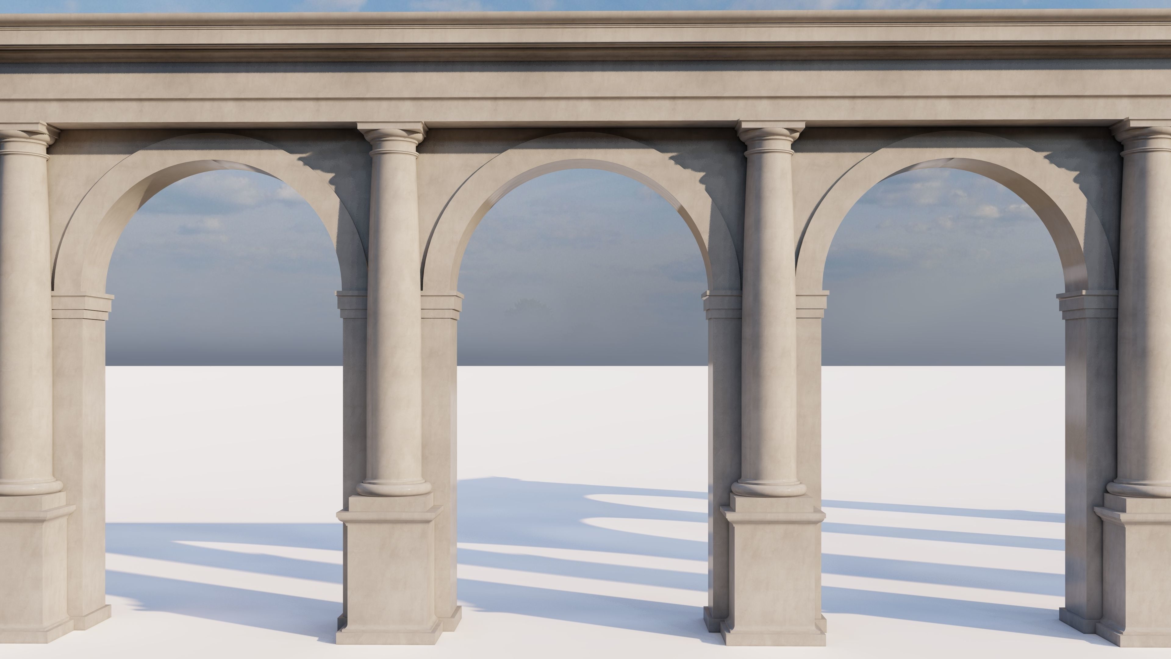 Arch two types Tuscan order with columns on Vignola 3D model_5