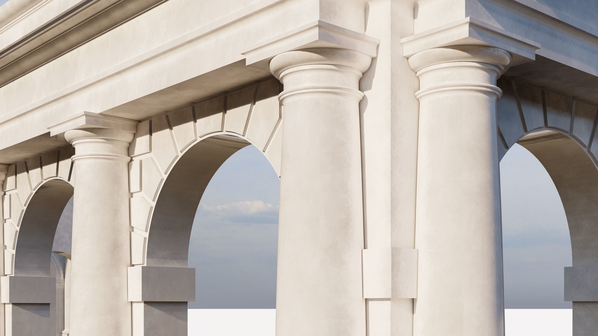 Arch two types Tuscan order with columns on Vignola 3D model_6